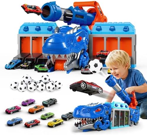 LuckFuture Triceratops Dinosaur Launcher Truck Toy