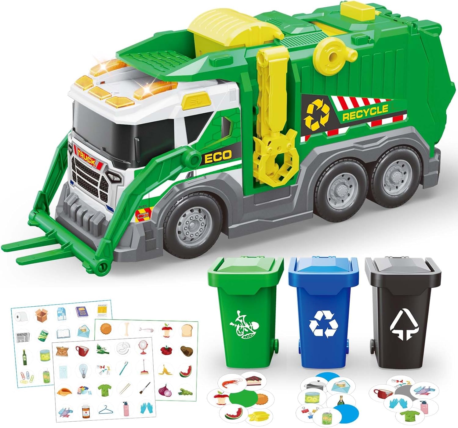 AuroTops Toy Truck with Racing Cars & Lights