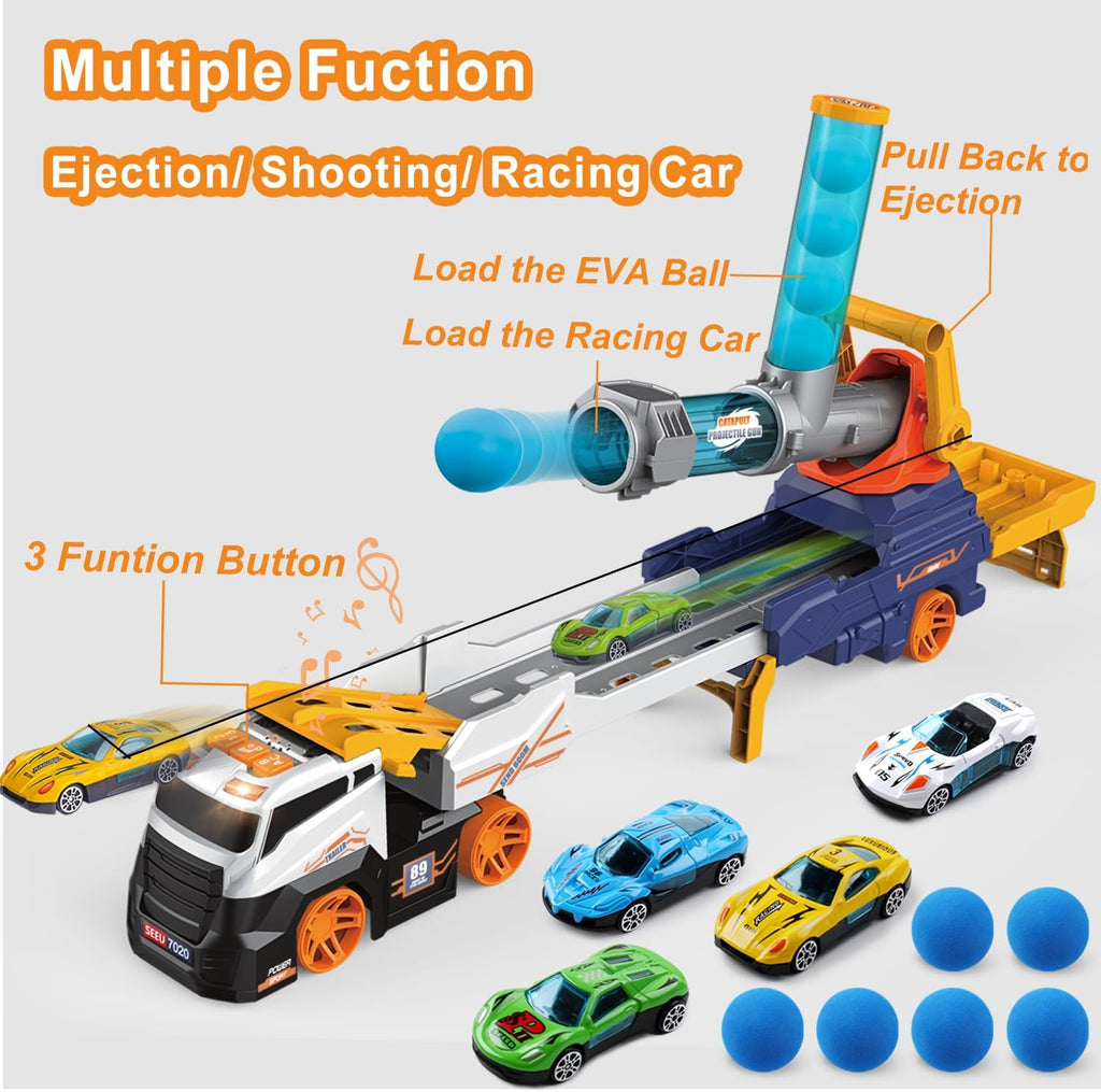 NDwi Dowellin Transport Truck Toy with Cars & Foam Balls