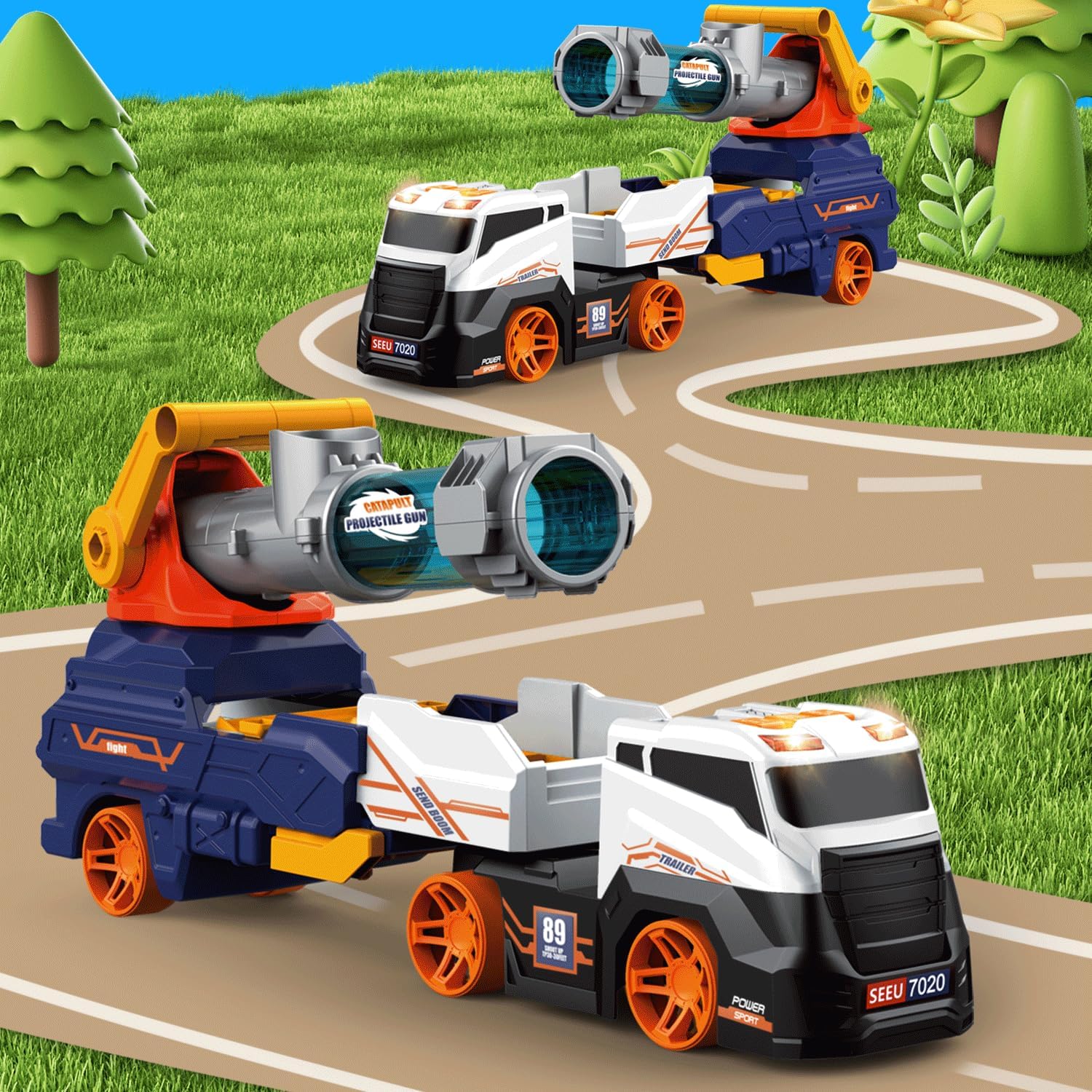 NDwi Dowellin Transport Truck Toy with Cars & Foam Balls