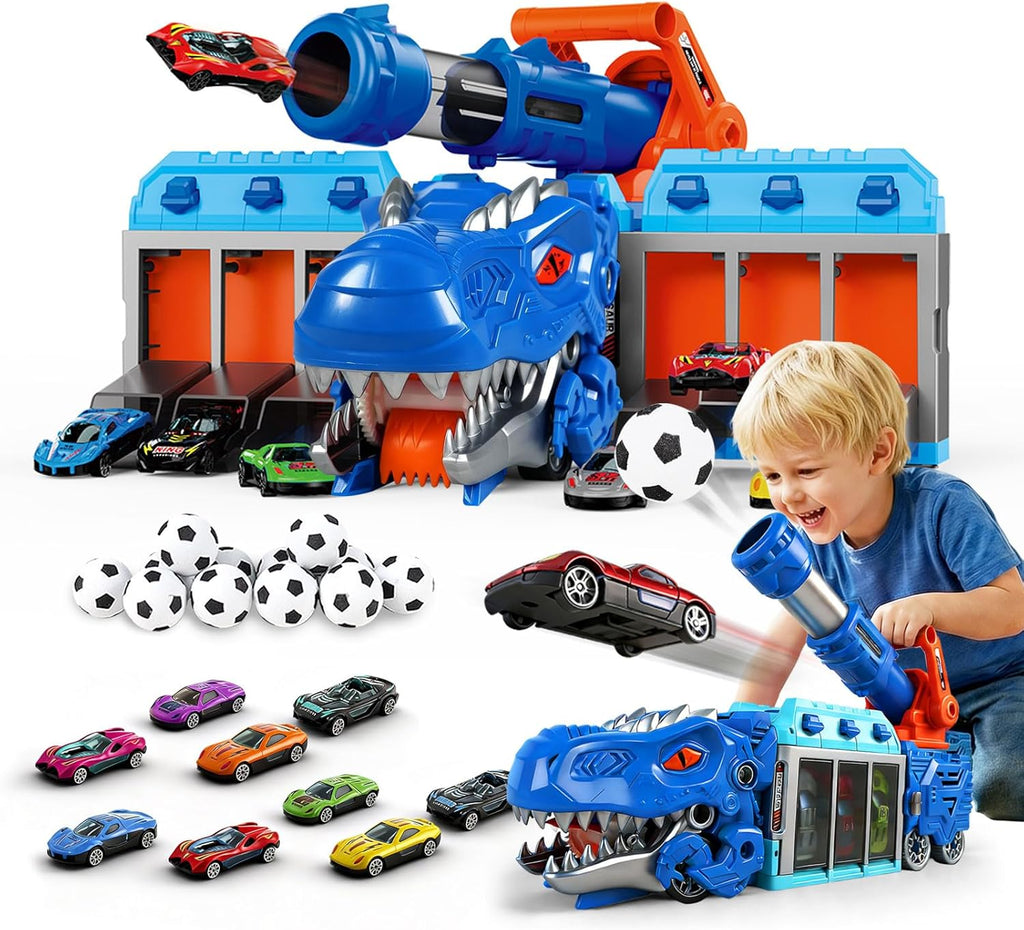 LuckFuture Triceratops Dinosaur Launcher Truck Toy