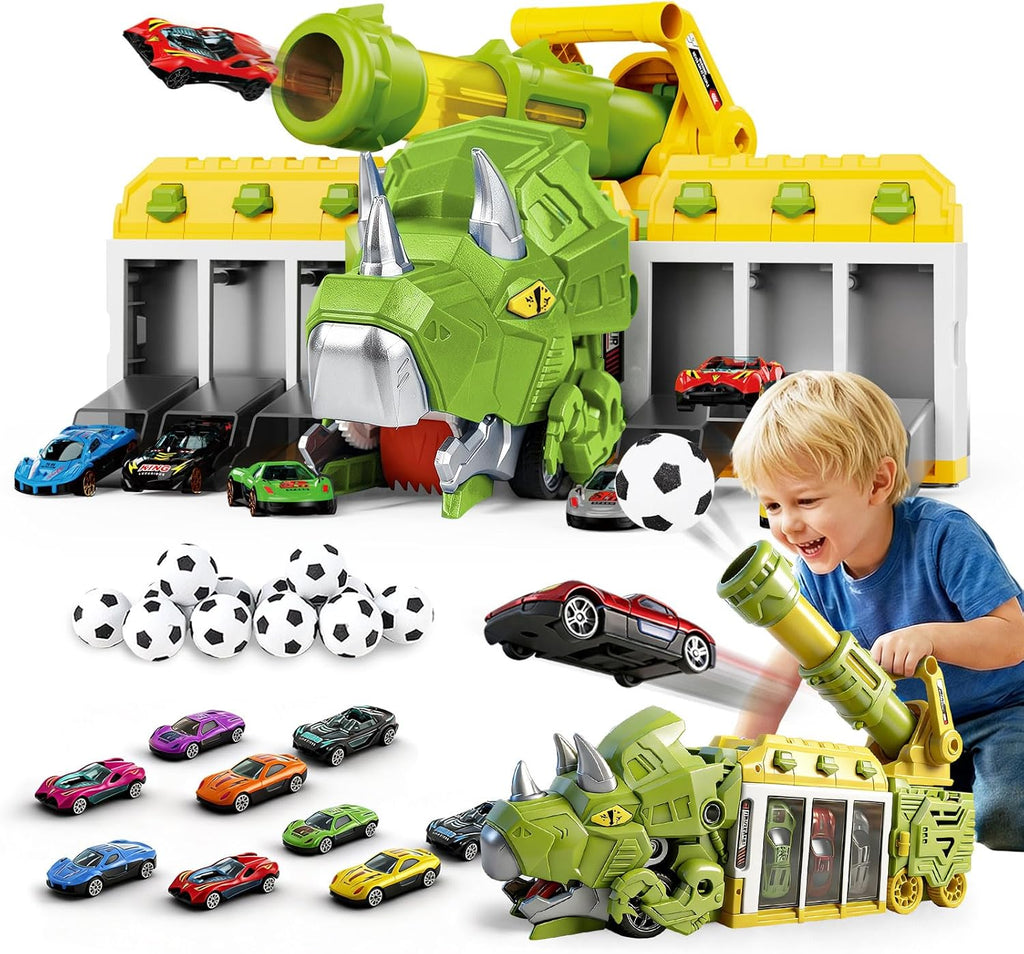 LuckFuture Triceratops Dinosaur Launcher Truck Toy