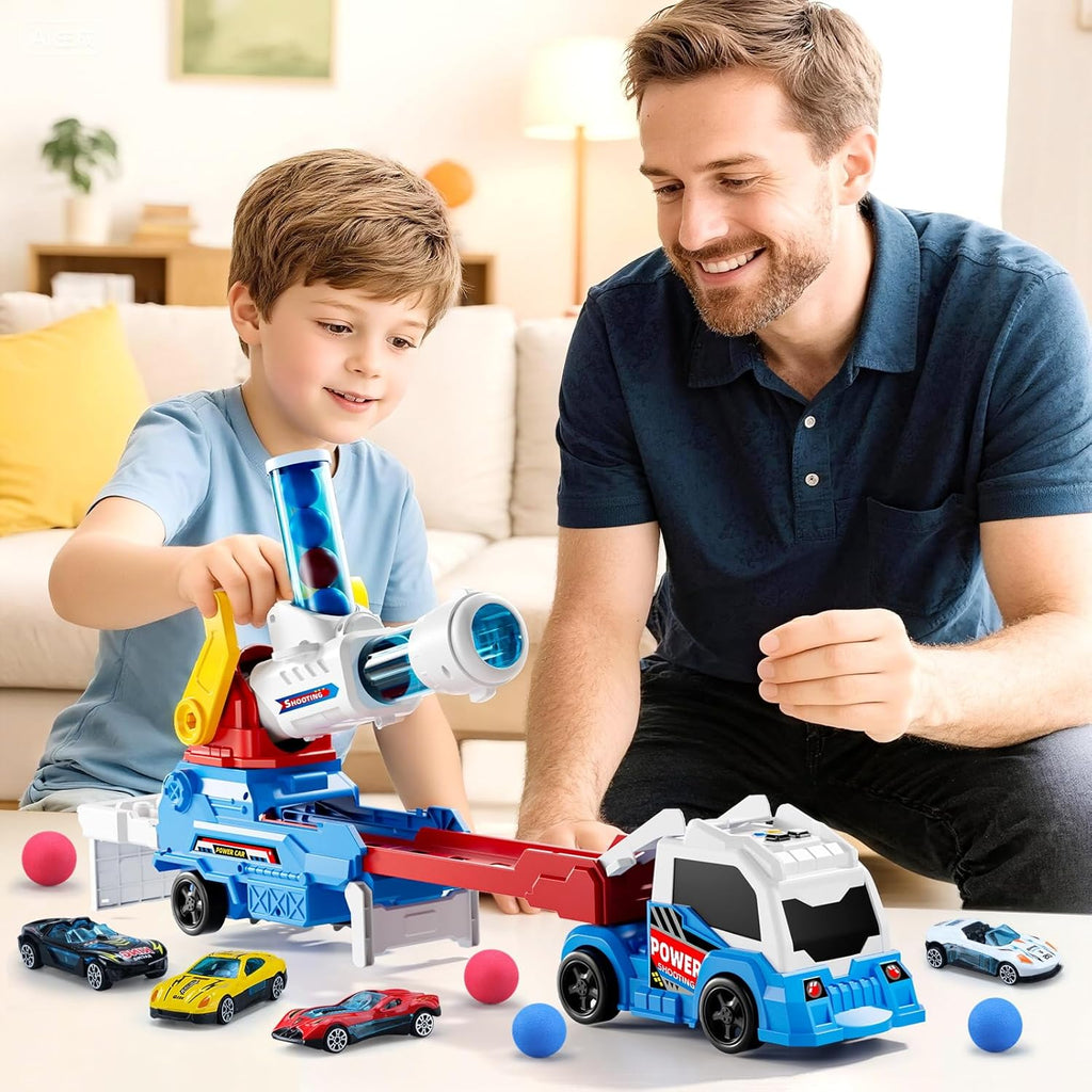 AuroTops Toy Truck with Racing Cars & Lights